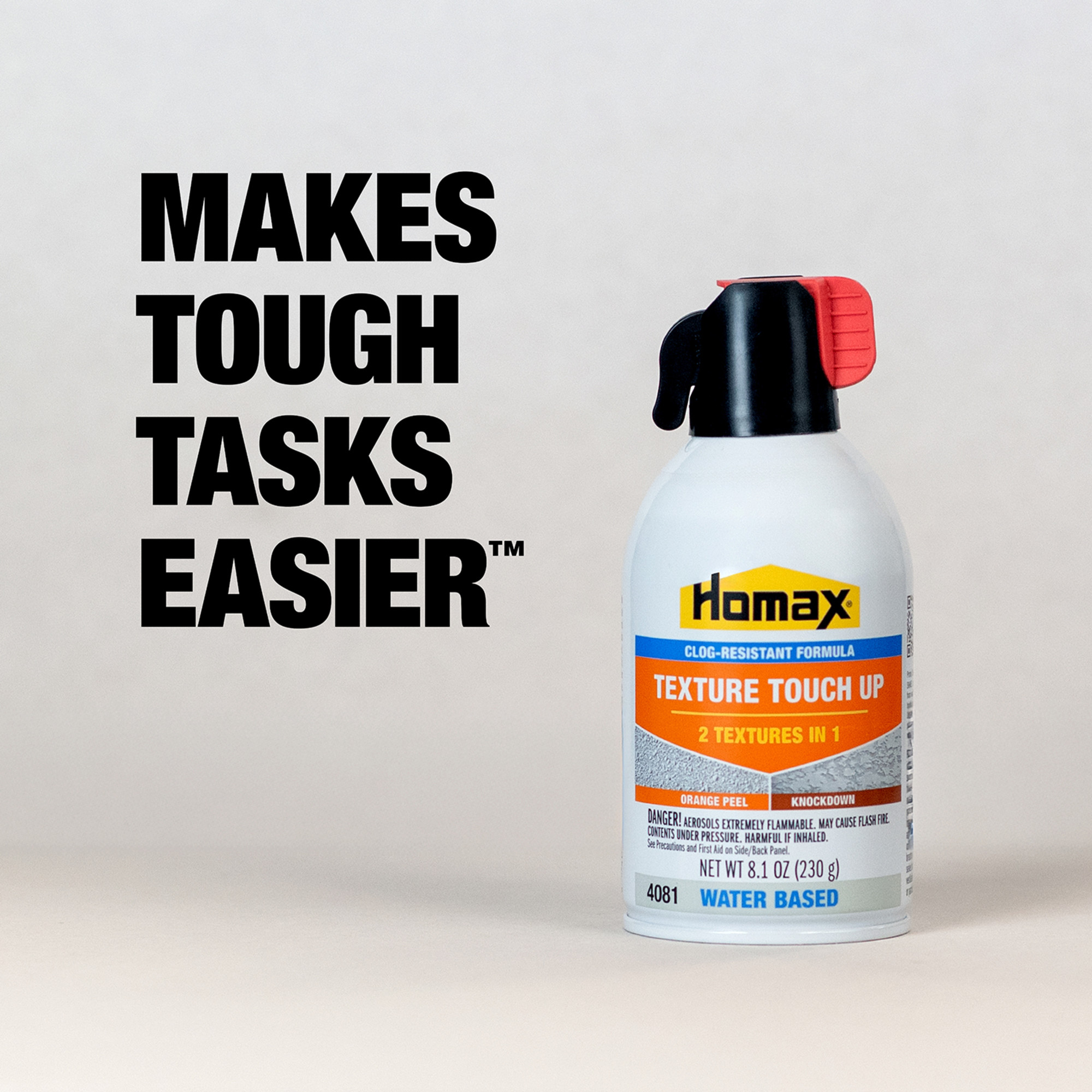 HOMAX Clog-Resistant Orange Peel/Knockdown Water-Based Texture Spray- 8.1 oz.