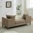 thumbnail image 4 of 75.2'' Wide Upholstered Chaise Lounge Indoor with Nailheads,Chenille Sleeper Sofa Couch With 4 Throw Pillows&2 Bolsters,Daybed with Rubberwood Legs For Living Room,Bedroom, Apartment,Guestroom,Taupe, 4 of 9