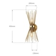 thumbnail image 6 of Mid-Century Gold Starburst 2-Light Wall Sconce for Bathroom Hallway & Bedroom, 6 of 9