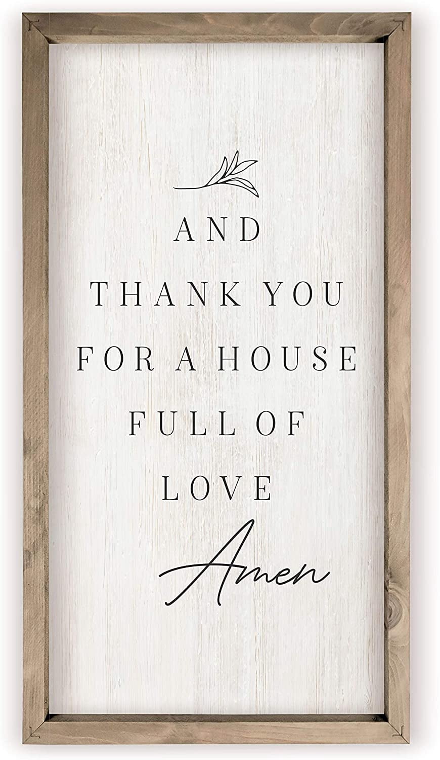 In This House We Give Hugs Framed Wood Wall Sign - 9x18 Inches, Rustic Birch, Ready To Hang
