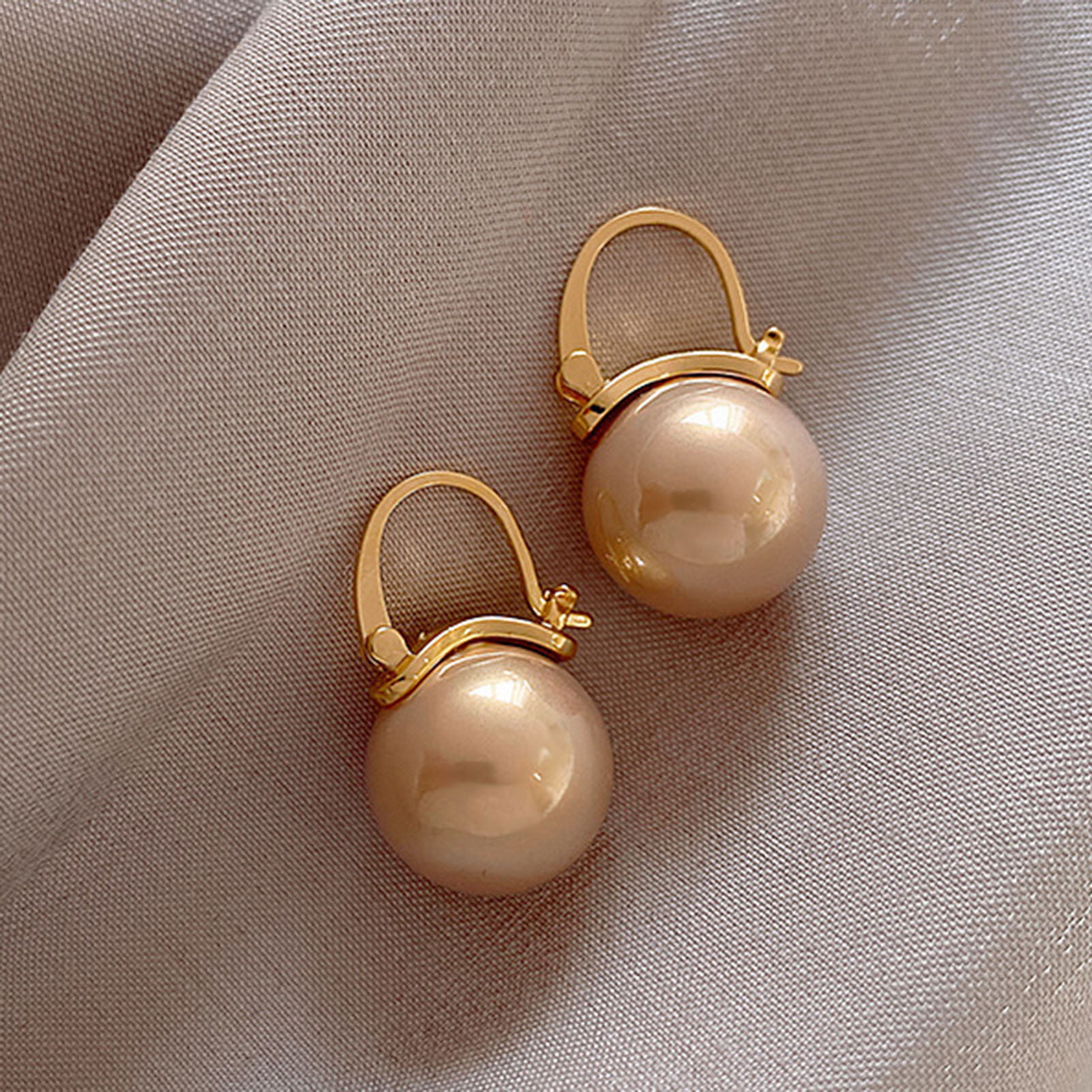 Vintage Gemstone Faux Pearl Dangle Drop Earrings