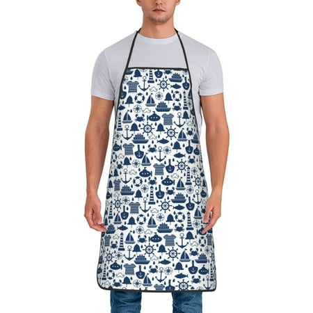 

Chef Aprons for Men and Women - seaside primary color Oil-Resistant Bib Aprons for Cooking Waterproof BBQ Grilling Kitchen Aprons Gifts for Women and Men