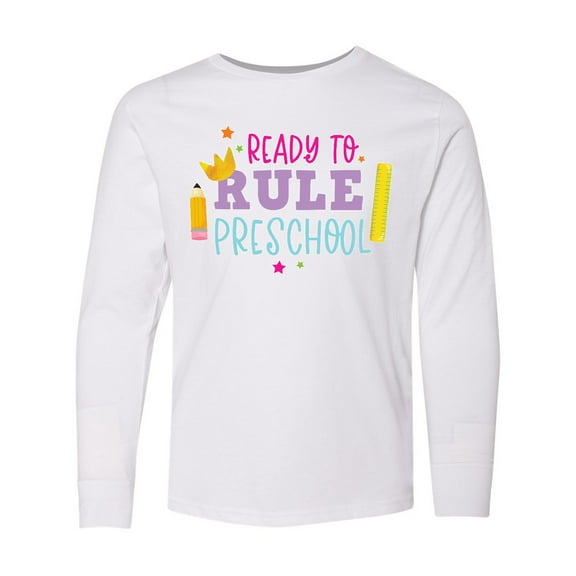 Inktastic Ready To Rule Preschool Back to School Long Sleeve Youth T-Shirt