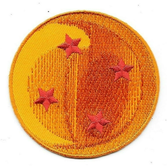 Dragonball Z 4 Star 3" in Diameter Embroidered Iron On Patch