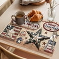 thumbnail image 3 of Independence Day Placemats Set of 6, Vintage Patriotic Stars Non-Slip Place Mats Washable Table Mats for Kitchen Dining Table Decorations Indoor/Outdoor, 3 of 9
