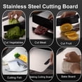 thumbnail image 3 of 3-Piece Stainless Steel Cutting Board Set, Rust-Resistant Kitchen Prep Boards with Handles for Meat, Vegetables and Fruits, Easy to Clean and Stackable for Storage, 3 of 8