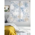 thumbnail image 3 of Blue Beige Floral Sheer Curtains 63 Inch Length 2 Panels Set, Vintage Smear Abstract Art Voile Window Treatment Rod Pocket Curtains Sheers Drapes for Bedroom/Living Room/Kitchen 52x"63"x2, 3 of 7