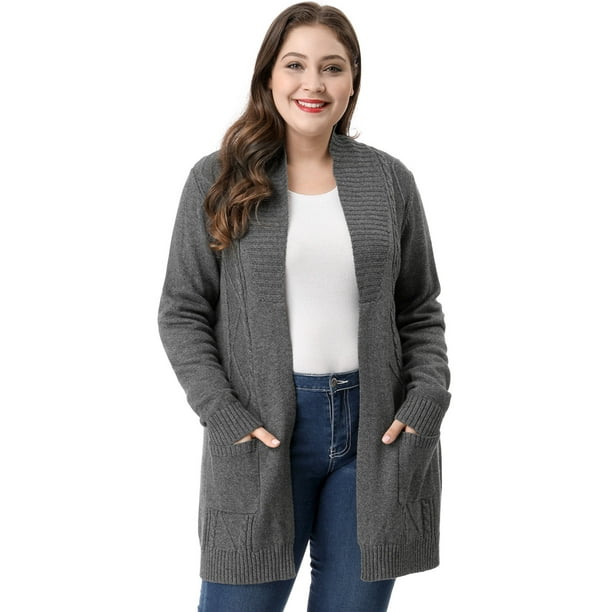 Cárdigan Suéter Agnes Orinda Frente Abierto Collar De Chal TalExtPaMujer Gris XXL