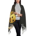 thumbnail image 2 of Honeii Golden Dice Print Scarf Oversized Scarf Tassel Fall Winter Thick Scarf Warm Shawl Women,Women's Scarves & Wraps, 2 of 8