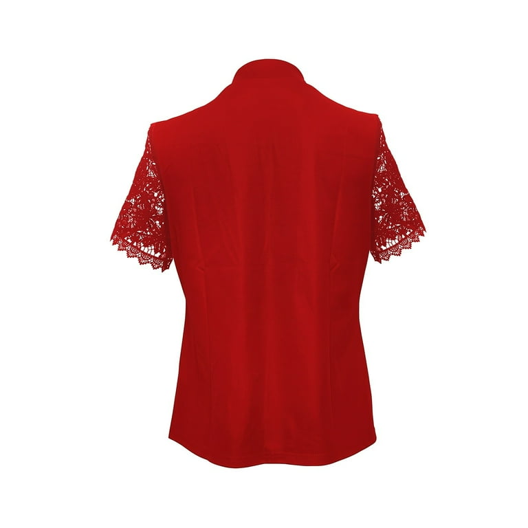 Casual Short sleeve Solid Color Lsce Plus size Tops Casual Short sleeve Solid Color Lsce Plus size Tops