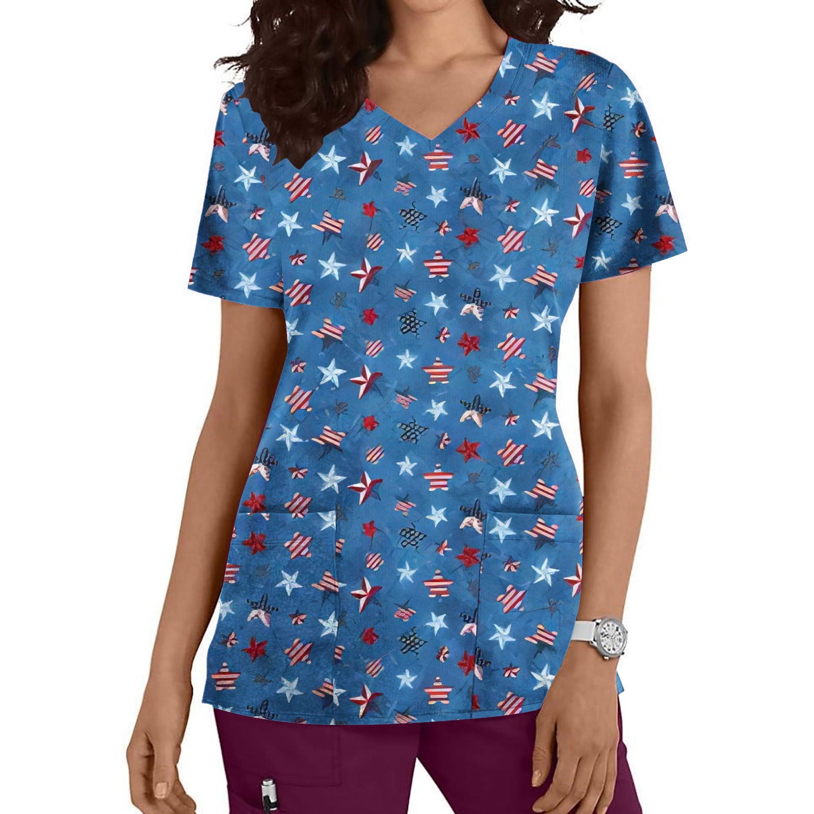 fourth of july pants and top for ladies