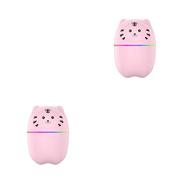 Matsuzay Humidificador de aire mini difusor esencial de aroma lindo niebla USB con purificador de luz nocturna suministros para el automóvil Rosa 2piezas