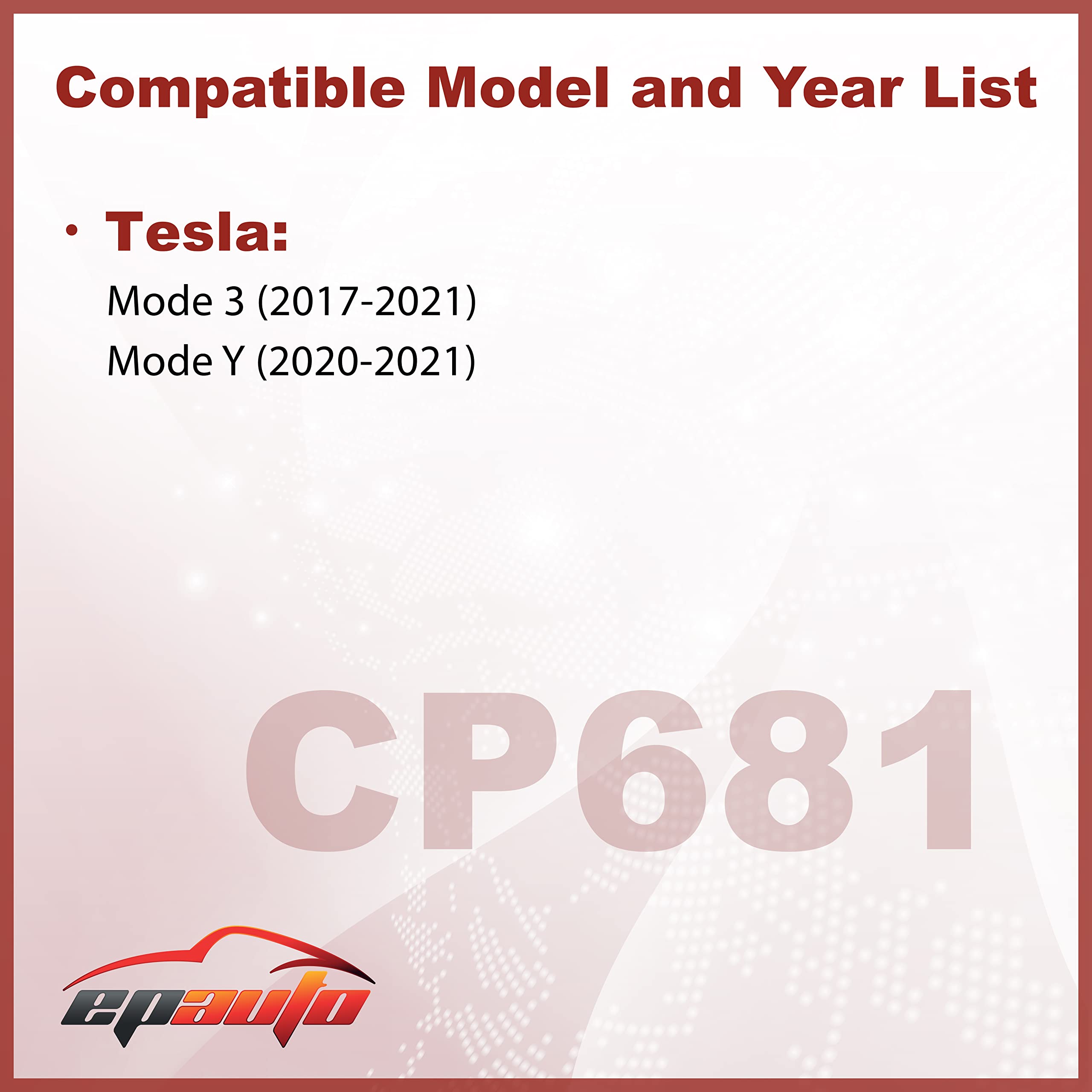 EPAuto CP681 (1107681-00-A) Cabin Air Filter includes Activated Carbon Replacement for Tesla Model 3 / Model Y - image 3 of 3