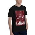 thumbnail image 2 of Bingfone Christmas Tree Buffalo Plaid Men'S Loose Fit Short-Sleeve Pocket T-Shirt, 2 of 7