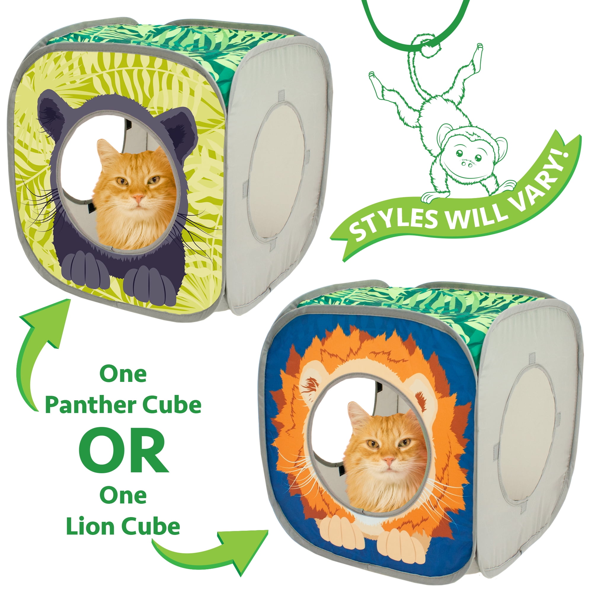 Pop Up Cat Play Cube Animal/Kitten/Gift/Fun/ White!