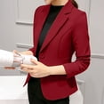 thumbnail image 4 of XPMWRP Women's Solid Color Buttoned Lapel Jacket Draped Outwear Long Sleeved Fashionable Casual Coats Blazer for Winter Red XL, 4 of 4