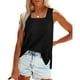 thumbnail image 5 of Blusas para mujer,Blusa informal de poliéster para mujer, color liso, con cuello cuadrado y abertura en el bajo, ideal para uso diario, sopatenor, 5 of 8