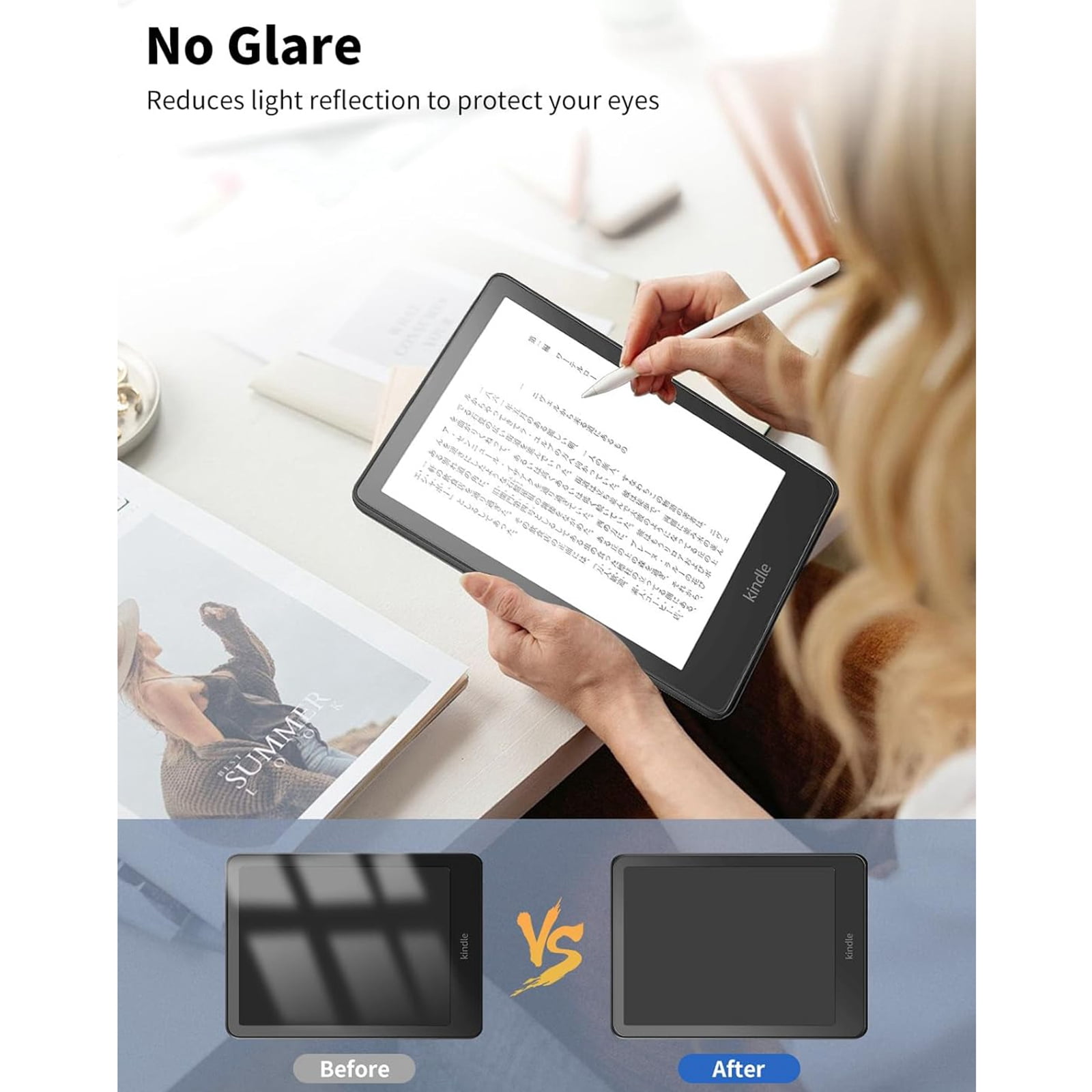 2 Pellicole Protettive Antiriflesso Per Kindle Paperwhite 7" 12a Gen 2024 - Schermo Opaco Pet - Foto 5