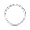 thumbnail image 4 of AFFY Double Row Half Eternity Wedding Band Rings for Women, Baguette and Round Cut Lab Created Moissanite Ring in 14K White Gold Plated 925 Sterling Silver Size-6.5, 4 of 6