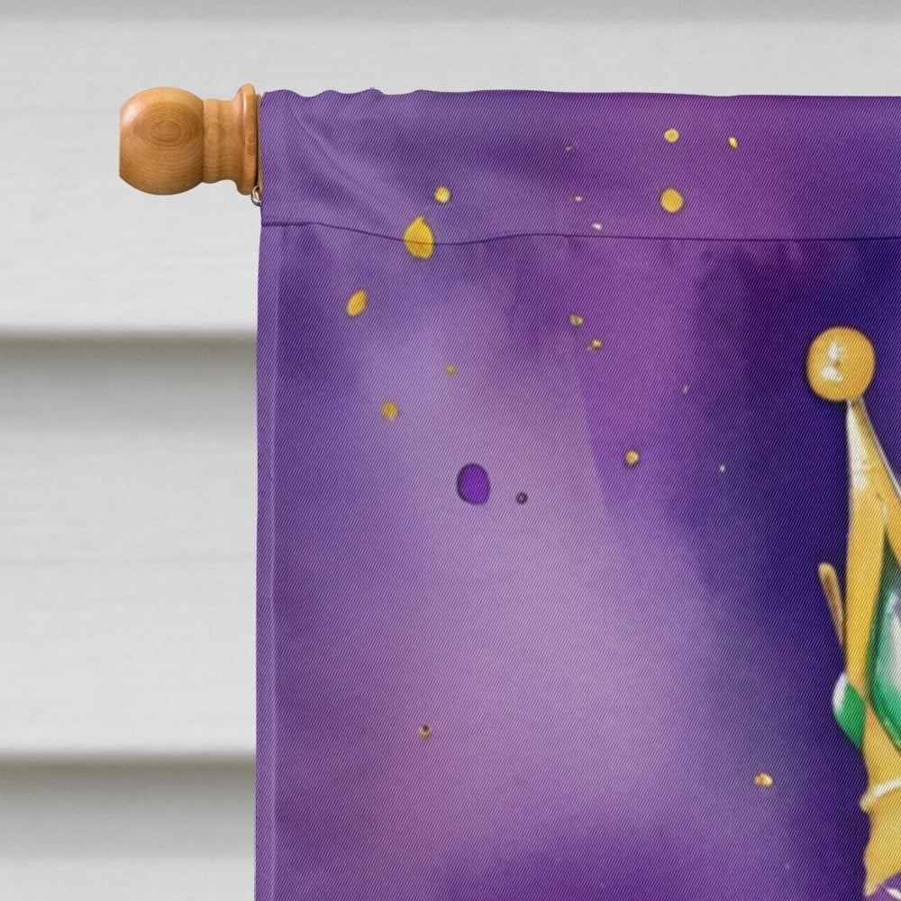 Basset Hound King of Mardi Gras House Flag 28 in x 40 in