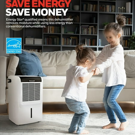 Honeywell - 50 Pint Dehumidifier with Built-In Drain Pump - White