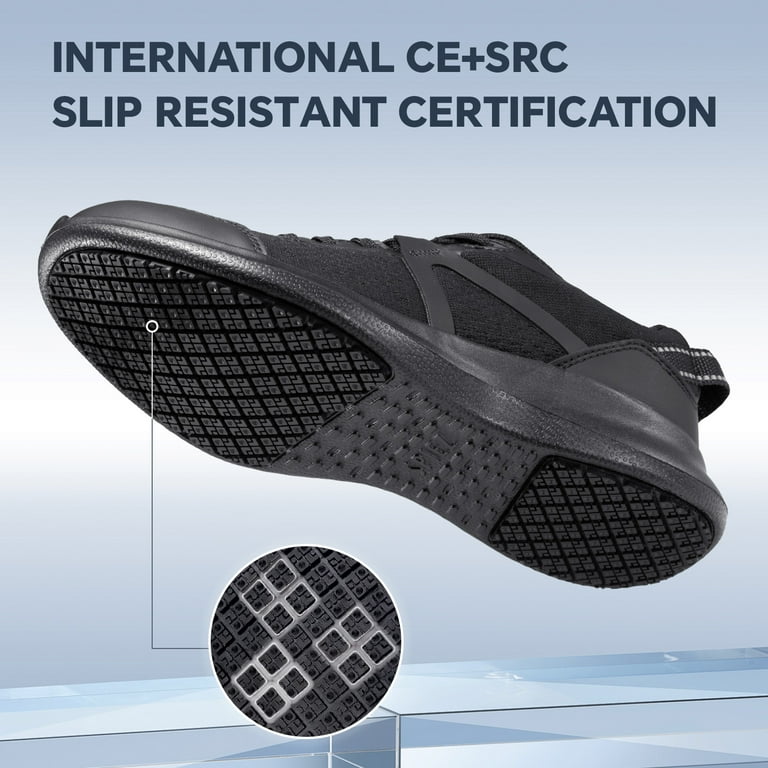 SPIEZ Women's Non-Slip Work Shoes - Waterproof Chef Shoes For Kitchen, Waitress, Nurse (Black, Sizes 6-10) 3 thumbnail image