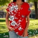 thumbnail image 1 of Tejiojio Women's Loose Casual V-Neck Button Front Raglan Sleeve Short Sleeve T-Shirt for Everyday Wear, 1 of 6