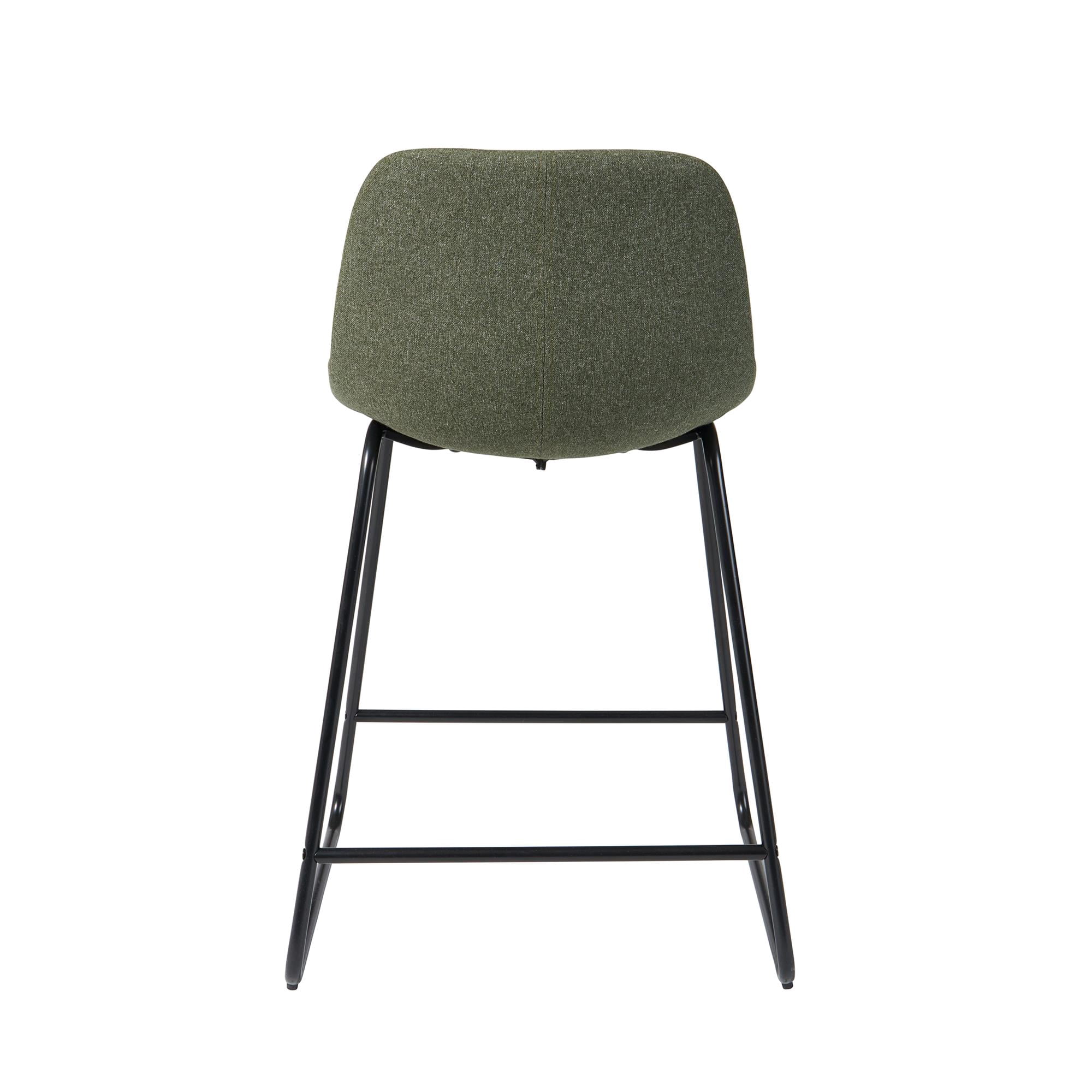 Better Homes & Gardens Farley Scoop Counter Height Stool, Olive Green Linen