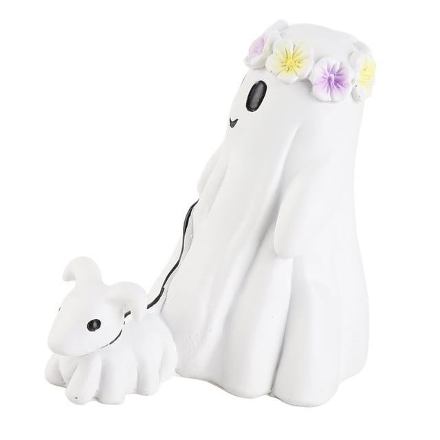 Estatua de Perro Fantasma, Resina de 15 cm de Altura adorable Adorno Adorno de Guirnalda Espeluznante Fantasma Fantasma figura decorativa para uso alto ala aire libre