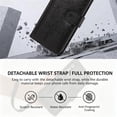 thumbnail image 4 of Case For iPhone 15 Pro Butterfly Flower Multi-card Holder Zipper Wallet With Lanyard Magnetic Clasp Flip Stand Leather Phone Case,Black,For iPhone 15 Pro, 4 of 9