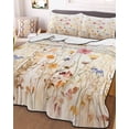 thumbnail image 3 of Quilts Full Size, Colorful Wildflower Soft Comforter Bedding Set for Bed, Botanical Vintage Floral Country Retro Lightweight Quilted Bedspread with Pillow Cover(2 Pieces) for All Season, 78x90 Inch, 3 of 6