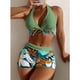 thumbnail image 1 of Bikinis Sexy Para Mujeres 2022 Verano De Dos Piezas Estampado De Mármol Traje De Baño Femenino Push Up Halter Acanalado Envoltura Alta Frontal, 1 of 4