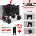 thumbnail image 5 of Sekey 330LBS Collapsible Wagon Cart, 220L Large Capacity Foldable Wagon, Heavy Duty Folding Utility Garden Cart with All-Terrain Wheels for Camp, Beach, Sport, Shop, Grocery (Black, 1-YEAR-WARRANTY), 5 of 8