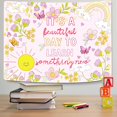 thumbnail image 1 of Tapiz motivacional para colgar en la pared para adolescentes, tapices inspiradores de color rosa para el aula, tapiz estético bonito para la habitación de los niños, tapiz para dormitorio, 1 of 6