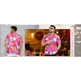 thumbnail image 7 of LA LEELA Men's Hawaiian Christmas Tree Shirts Short Sleeve Button Down Shirt Mens Shirts Beach Hawaii Shirts for Men Funny XS Santa Reindeer, Pink, 7 of 7