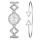 thumbnail image 1 of Reloj femenino con diamantes de imitación y esfera redonda de cuarzo con correa de aleación y pulsera (blanco plateado), 1 of 4