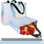 XD2-48PCS Iridescent Gift Bags, Set of 48 Holographic Reusable Gift Bags with Handles – Perfect for party favors, goodie bag, and birthdays.Each Gift Bag measures 12.6 x 10.6 x 3.9*2