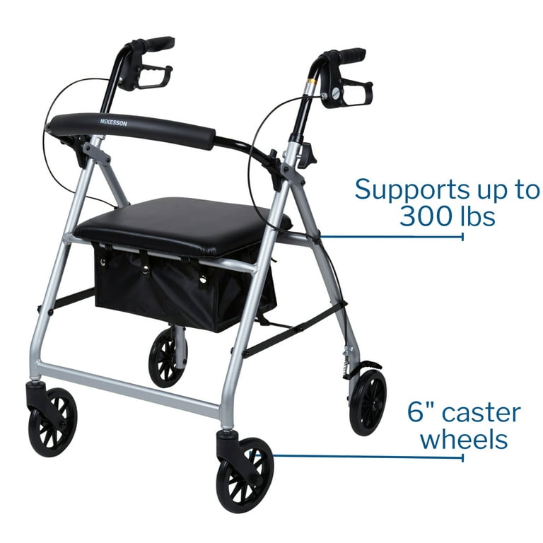 McKesson Medical Seniors Lightweight Folding Rollator Walker McKesson Medical Seniors Lightweight Folding Rollator Walker