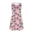 thumbnail image 3 of Beach Dress for Women Summer Sleeveless Palm Tree Print Casual Mini Dress Flowy Tank Sundress with Pockets, 3 of 8