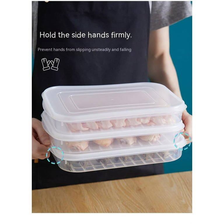 Freezer Food Storage Container Stackable Food Saver with Lid Square Plastic  Single-layer Sealed Transparent Box