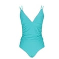 thumbnail image 4 of Ahuyic Womens Plus Size SwimSuit,Casual Solid Color Bathing Suit,Fashion Women Summer Solid Color With Chest Cushion And No Steel Support Sexy Backless Strap Bikini Swimsuit, 4 of 5