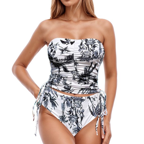 MKLEKYY Traje De Baño Mujer Natacion 2025 Women'S Solid Color Tank Top Sexy Bikini Two Piece Set Swimsuit
