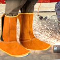 thumbnail image 1 of Prácticos protectores de piernas para botas de soldadura, 1 par de polainas de soldadura de PU multifuncionales profesionales para trabajos de constru, 1 of 8