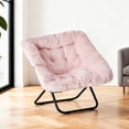 thumbnail image 7 of CONCETTA Folding Saucer Chair, Square X-Large Faux Fur Comfy for Lounge, Bedroom, Adults, Pink, 7 of 7