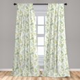 thumbnail image 4 of Ambesonne Christmas Curtains, Striped and Hatched Pines, Pair of 28"x63", Green White, 4 of 4