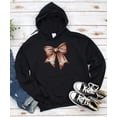 thumbnail image 3 of Football Coquette Bow Hoodie for Women & Teens Game Day Sweatshirt, Black Hoodie, M, 3 of 8