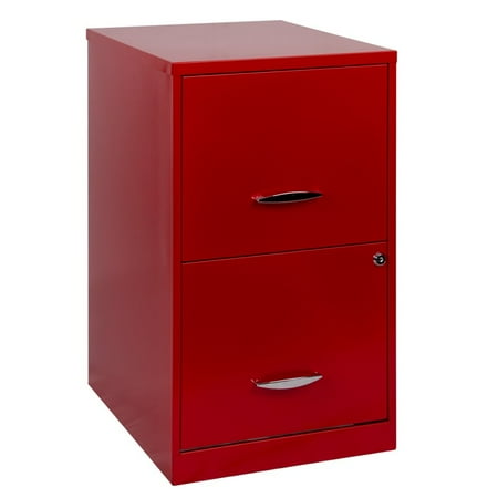 8 Drawer Red Side Cabinet - Hirsh SOHO 18 in Deep 2 Drawer Smart File Cabinet in Red