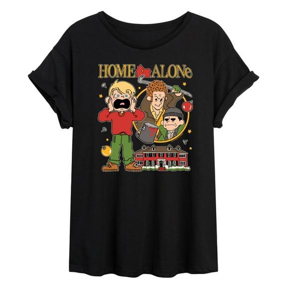Home Alone - Collage - Women's Oversized Graphic T-Shirt