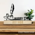 thumbnail image 5 of Craftnamesign Custom Wooden Writer Desk Name Plate, Writing Author Metal Nameplate, Office Decor, 5 of 5