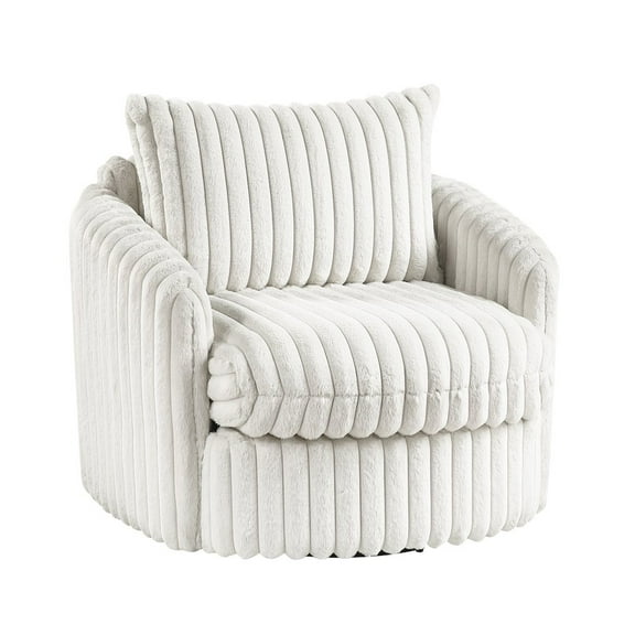 Lexicon Tomball Corduroy Swivel Chair in Beige